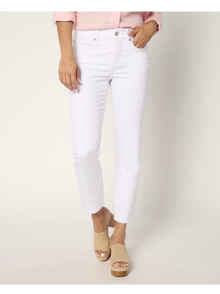 Nydj White Cropped Straight Jeans